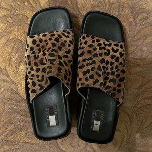 Early Y2K Tommy Hilfiger Cheetah Platform Sandals